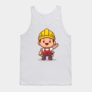 Handyman With Ruler And Hammer Tank Top